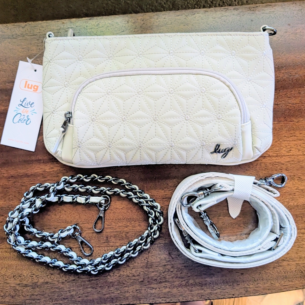 Lug Quilted White Crossbody/Shoulder/Belt Bag NWT